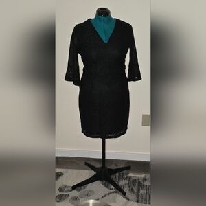 Black Lace V-Neck Dress